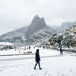 photograph of a snow day in rio de janeiro