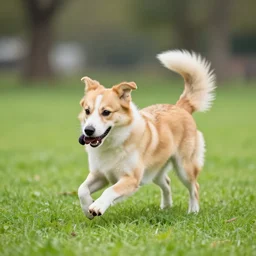 a photograph of a dog playing in the park, hyperrealism, photo realistic, canon pro