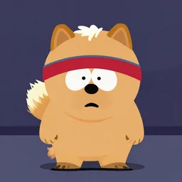 chow chow in the style of south park - n 7