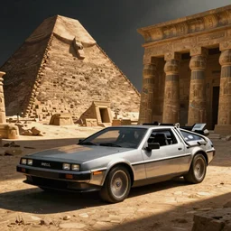 delorean time machine in ancient egypt