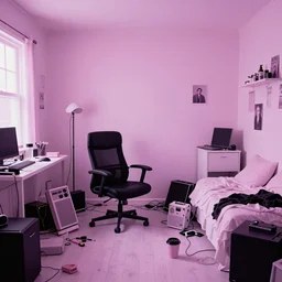 photography of a messy room, pastel goth aesthetic, high contrast, vaporwave, sharp details, intricate details, hd anime, trending on artstation