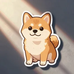 cute anime kawaii shiba inu, sticker