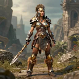 full body photo of a steampunk amazon warrior, highly detailed, 4k, HDR,