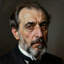 high quality, high detail, realistic portrait of sadegh hedayat, painted by lucian freud, dramatic lighting, cinematic composition