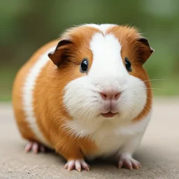 adorable little guinea pig looking at the camera