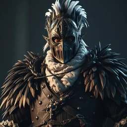 big boss in dark souls. renaissance noble costume, masked, feathers, concept art, cinematic, epic wide shot, artstation, sharp focus, smooth, establishing shot, sense of awe. delicate features. alluring. navigator gear. poster style, ultra realistic. ultra detailed, volumetric light. unreal engine. 8 k.