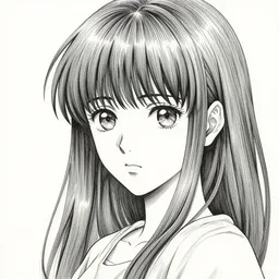 portrait of an anime girl, pen and ink, intricate line drawings, by craig mullins, ruan jia, kentaro miura, greg rutkowski