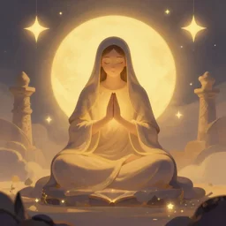 Godsent, divine, celestial, ancient, serene, warm, cozy, Artstation, Digital Art