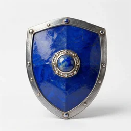 photo of a lapis lazuli battle shield with jewels