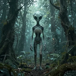 a HD photo of an alien forest