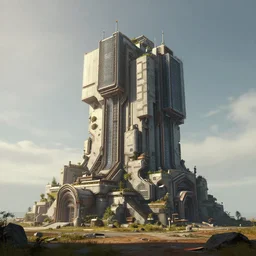 a single building, set in an open space, on its own, with many details, style artstation, style greg rutkowski, octane render, unreal engine 6, epic game graphics, fantasy, cyberpunk, conceptual art, ray tracing