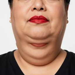 close up portrait of a middle - aged, chubby mexican woman, red lips, white background, rembrandt lighting, detailed, 4 k, illustration, by kehinde wiley, kadir nelson