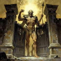 a stunning depiction of the gates of hell by Wayne Barlowe
