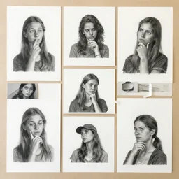 making simple and cohesive pieces of artwork in real life, contemplation, brainstorming, real life situation, refined spontaneity, hyperrealistic,