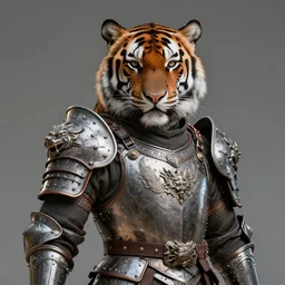 portrait of a armored tiger knight. hyper realistic digital art. intricate. high detail.