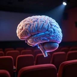 a single brain melting in the cinema by johannen voss by david cronenberg by francis bacon by peter kemp by octane render blender 8 k isometric dof spot lighting