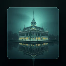 calssical large reflective building square eel stem vial plate, by peter paul rubens and beeple and esao andrews, # pixelart, dutch golden age, zbrush central