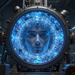 giant Plasma fusion reactor power station, torus shape, blue ,  hyperrealistic mixed media, stunning 3d render inspired art by P. Craig Russell and Barry Windsor-Smith + perfect facial symmetry + dim volumetric lighting, 8k octane beautifully detailed render, post-processing, extremely hyperdetailed, intricate futuristic mechanic parts, epic composition, grim yet sparkling atmosphere, cinematic lighting + masterpiece, trending on artstation