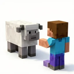 a man playing minecraft but sheep is enderman