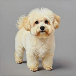 painting of cute dog, full stature, in style of zeen chin, photorealistic
