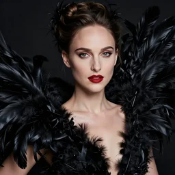 beautiful fantasy character portrait, natalie portman, black swan, feathers, ultra realistic, wide angle, intricate details, the fifth element artifacts, highly detailed by peter mohrbacher, boris vallejo, hajime sorayama, wayne barlowe, paolo eleuteri serpieri