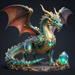Fantasy MMO, gemstone dragon, digital art, 4k