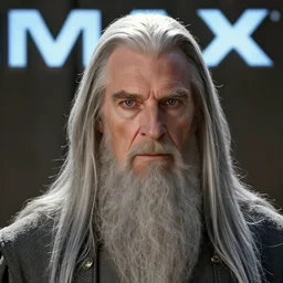 promotional image of gandalf as captain kirk in the new star trek movie, detailed face, movie still frame, promotional image, imax 70 mm footage
