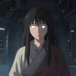 Young Tibetan woman, somber white eyes, long, gentle lighting, lonely spaceship, futuristic, dim lighting, digital art by Makoto Shinkai ilya kuvshinov and Wojtek Fus, digital art, concept art,