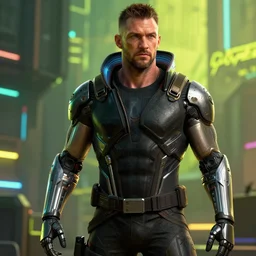 Tom Hardy as in cyborg Cyberpunk 2077 , highly detailed digital art , trending on artstation, high quality, highly detailed