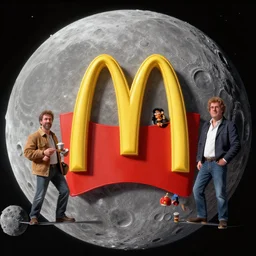 mcdonald's on the moon, art by james gurney, tarmo juhola, ivan laliashvili, 4 k, highly detailed