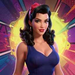 portrait of a pinup girl, mattepainting concept blizzard pixar maya engine on stylized background splash comics global illumination lighting artstation lois van baarle, ilya kuvshinov, rossdraws