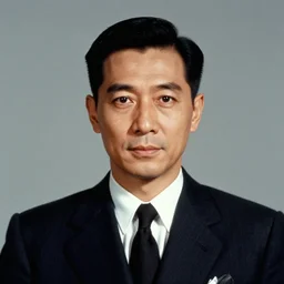 portrait of a man in a suit with pitch black head, vintage technicolor film photo, grainy, high detail, high resolution