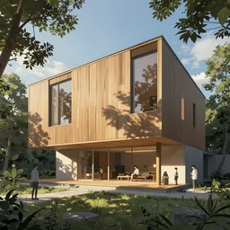 ( ( ( gediminas pranckevicius ) ) ) house architecture by kengo kuma, artwork by rhads, makoto shinkai and lois van baarle, ilya kuvshinov, rossdraws, envato render, global illumination