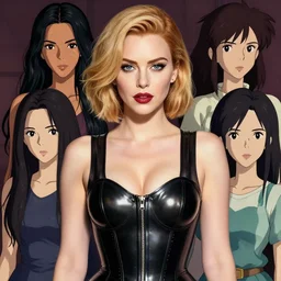 a beautiful christina hendricks kat dennings kim kardashian alluring instagram model in elaborate latex tank top, by guweiz and wlop and ilya kuvshinov and artgerm and makoto shinkai and studio ghibli, symmetrical eyes, aesthetic, gorgeous, stunning, alluring, attractive, artstation, deviantart, pinterest, digital art