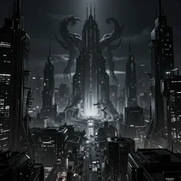 Uncanny valley, dark grotesque nocturne cyberpunk city, armed and dangerous, night, black, grey, white, realistic 4k octane beautifully detailed render, 4k post-processing, highly detailed, intricate complexity, epic composition, magical atmosphere, cinematic lighting, masterpiece, ultra hd