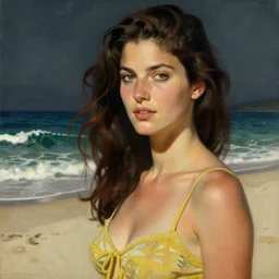 women at beach by Milo Manara,