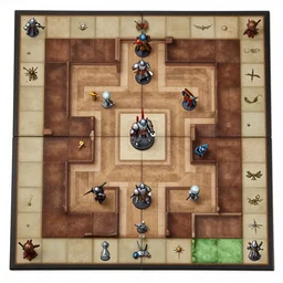 Dungeons and Dragons top down dugeon tile, board game, maschinen krieger, ilm, beeple,  iron smelting pits, high tech industrial, saturated colours