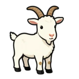 funny goat, illustration, vector art, s clean lines, clip art, on white background, pinterest, artstation, deviantart