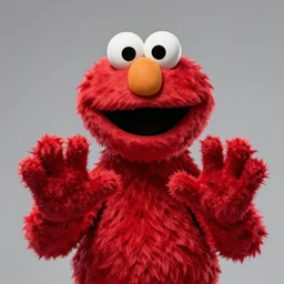 extremely scary horror portrait of elmo with his hands raised in front of a massive wall flames and apocalyptic death, epic fantasy art by michael whelan