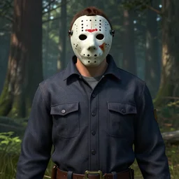 Jason Voorhees in the woods unreal engine 5 4K detail