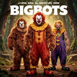 bigfoot clowns, a slapstick comedy, movie poster