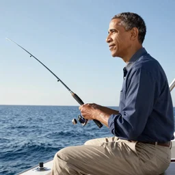 a scene of obama fishing on the boat, star wars ( 1 9 8 5 )