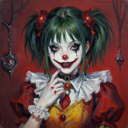 beautiful! coherent! detailed! expert! and aesthetic portrait of an anime goth clowngirl, painted by ilya kuvshinov!!! and zdzislaw beksinski