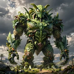 Giant humanoid plant monster by greg rutkowski