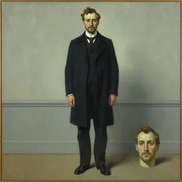 man by leyendecker, edward hopper full body and head painting