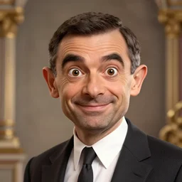 mr bean looking very happy, photography of kurzgesagt, deep focus, d & d, fantasy, intricate, elegant, highly detailed, digital painting, artstation, concept art, matte, sharp focus, illustration, hearthstone, art by artgerm and greg rutkowski and alphonse mucha