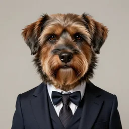 the most interesting dog in world, digital art, extremely detailed, furry, classic, dapper, gentleman dog