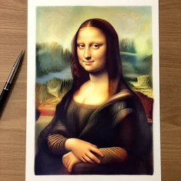 Draws a hyper realistic image of monalisa