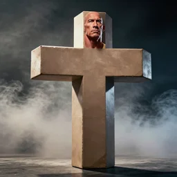 john cena but his body is a t - shaped tetris block, cinematic, dramatic lighting, smoky background
