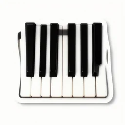 Piano keyboard sticker illustration